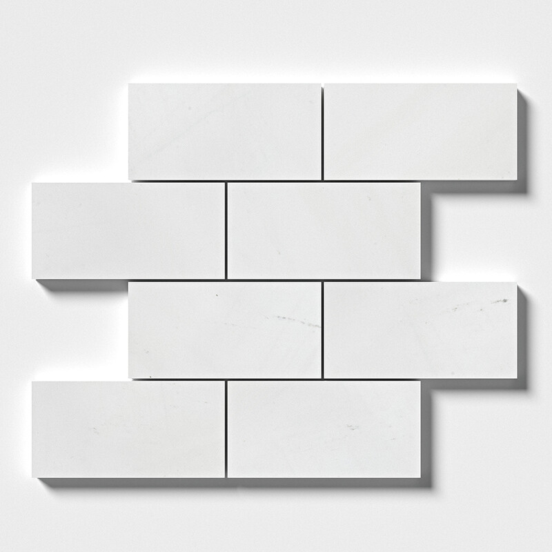Aspen White Polished Marble Tiles 2 3/4×5 1/2