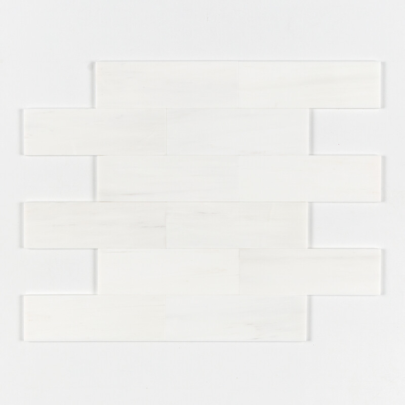Snow White Polished Subway Marble Tiles 4×12