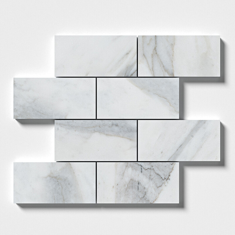 Calacatta Gold Royal Honed Marble Tiles 2 3/4×5 1/2