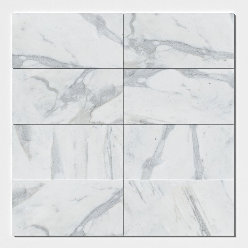 Calacatta Gold Royal Honed Marble Tiles 12×24