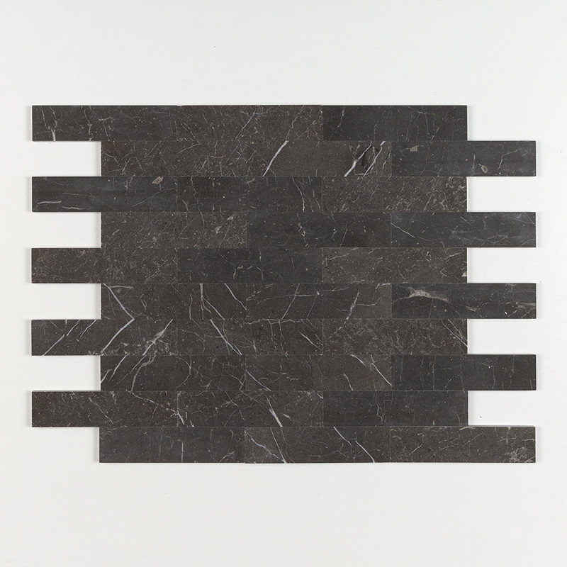 Iris Black Honed Subway Marble Tiles 3×12
