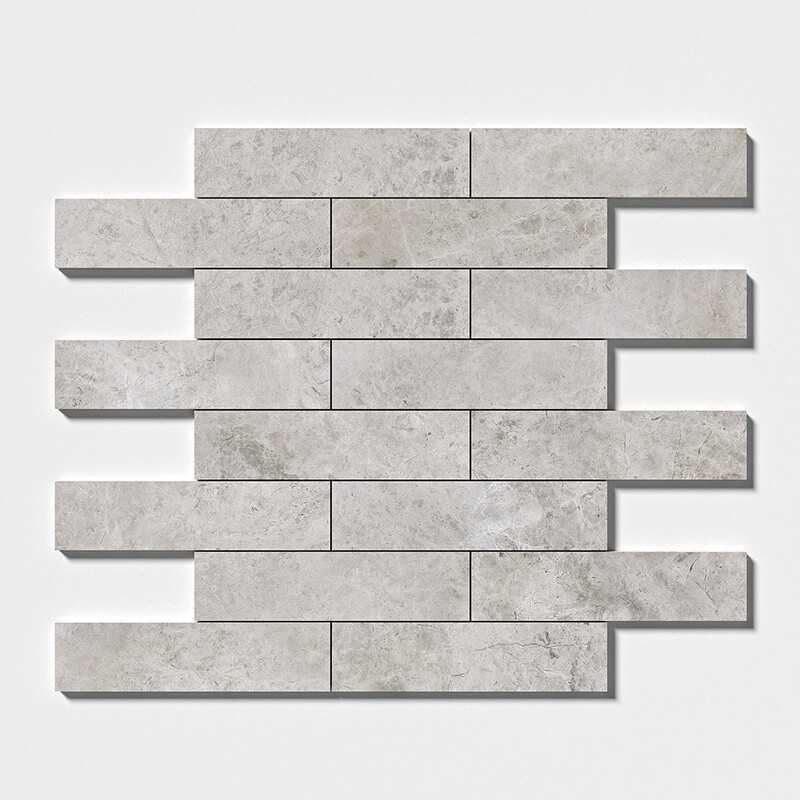 Piastrelle in marmo levigato Silver Shadow Subway 3×12