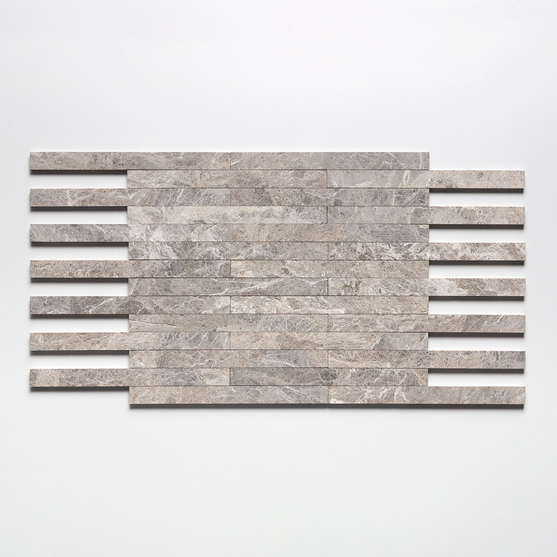 Maroon Di Notte Leather Plank Marble Tiles 1 9/16×18