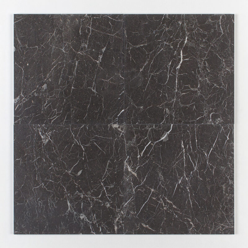 Iris Black Honed Marble Tiles 18×18