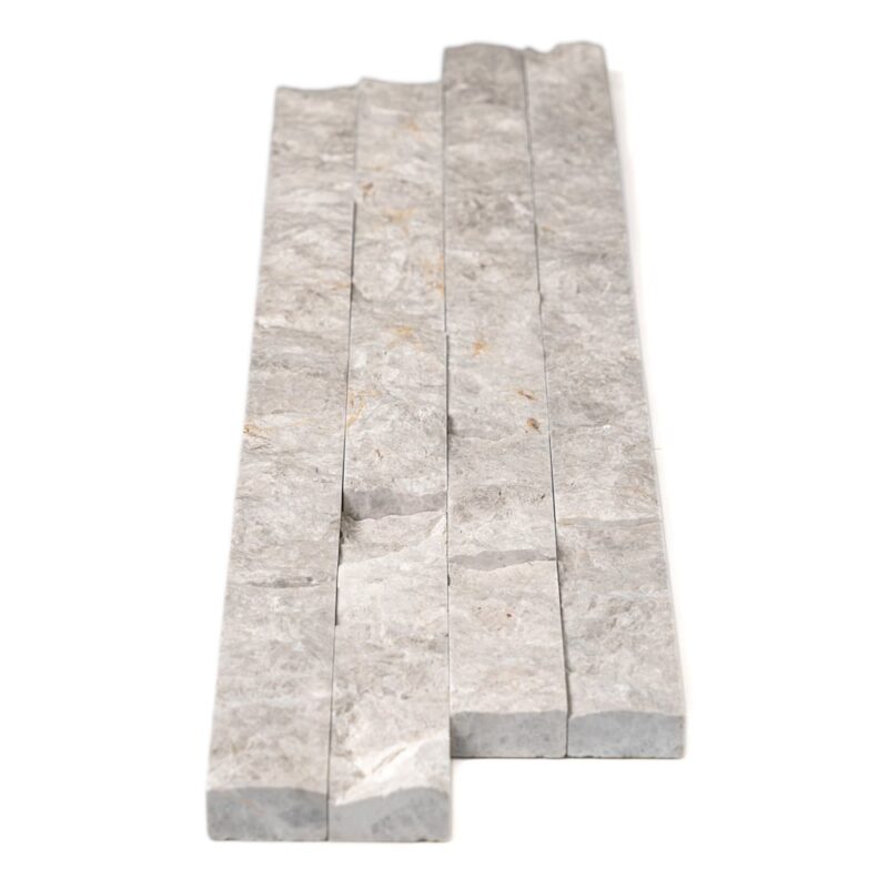 Silver Shadow Split Face Marble Ledger Panel 6×24 (TL20754)