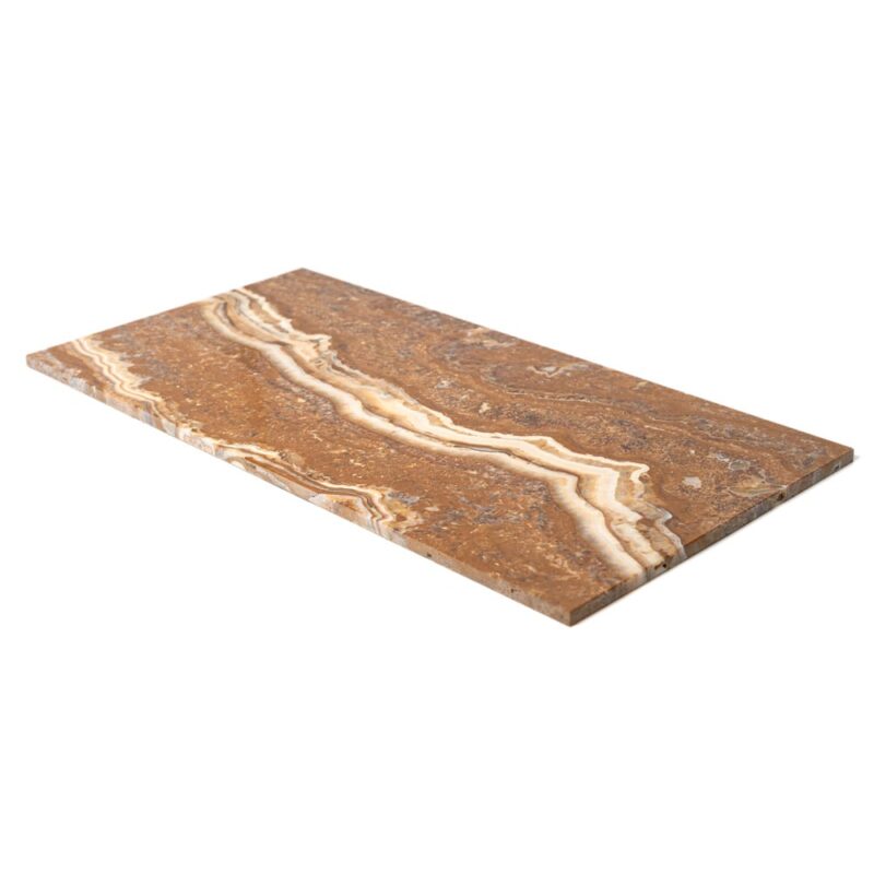 Maroon Di Notte Leather Plank Marble Tiles 4×16 (TL21068)