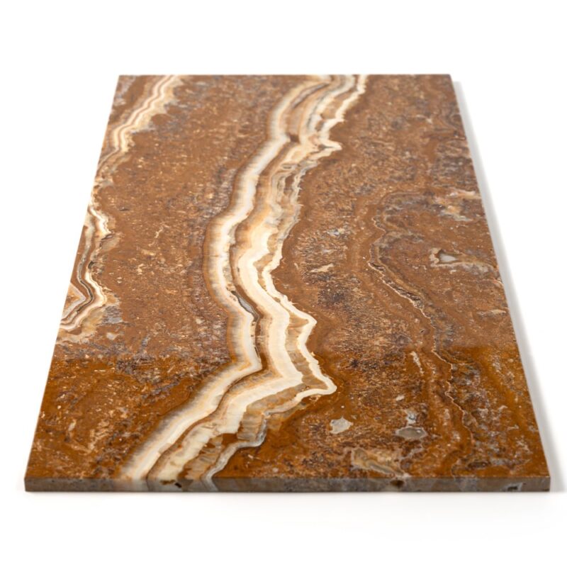 Maroon Di Notte Leather Plank Marble Tiles 4×16 (TL21068)