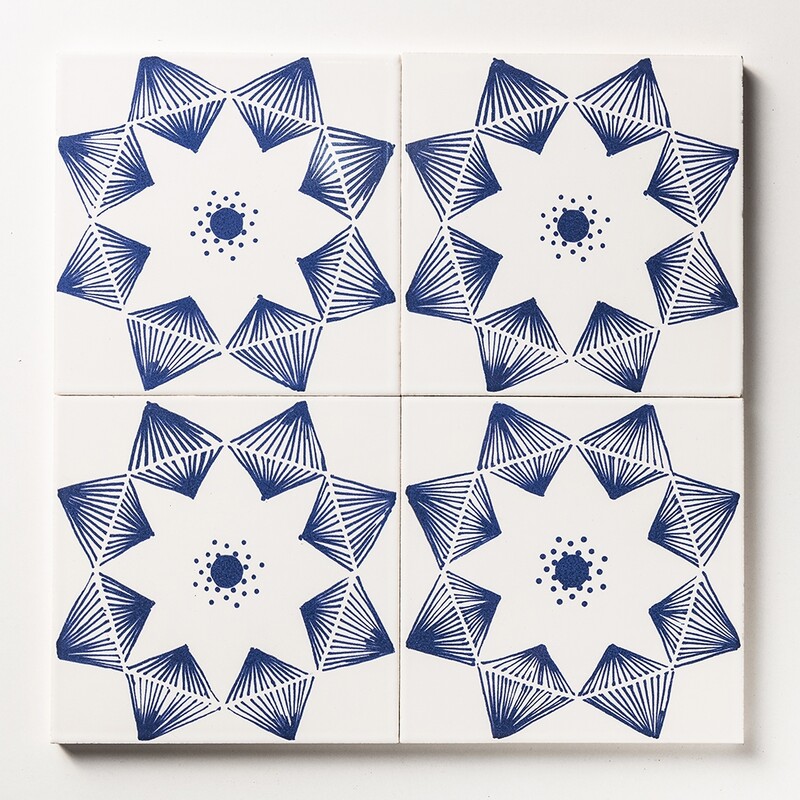 Blue Diamonds Glossy Ceramic Tiles 6×6