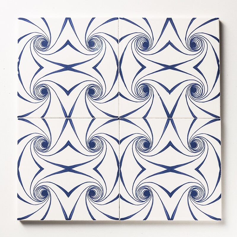 Blue Twisted Glossy Ceramic Tiles 6×6