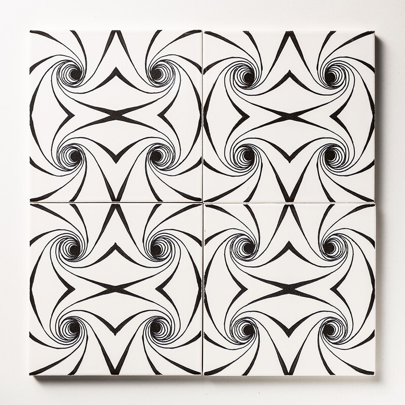 Black Twisted Glossy Ceramic Tiles 6×6
