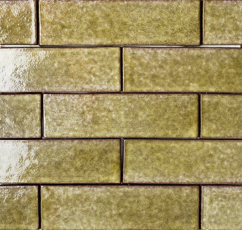 Seaweed Glossy Thin Brick Tiles 2 1/4×7 7/8