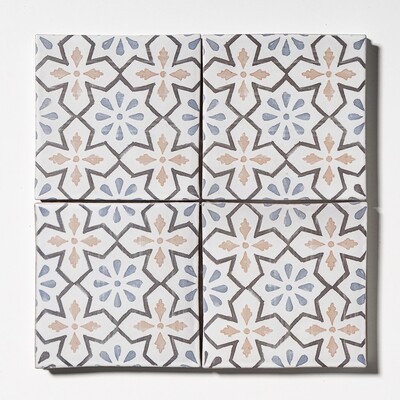 Azulejos de terracota esmaltada mate Petal Promenade 6×6
