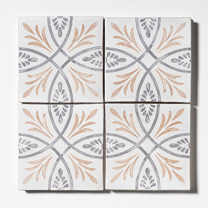 Willow Whirl Matte Glazed Terracotta Tiles 6×6