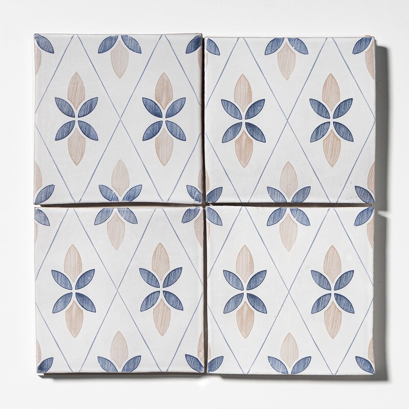 Jaunty Leaves Matte Glazed Terracotta Tiles 6×6