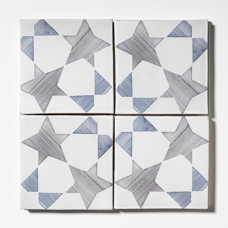 Spinning Stars Matte Glazed Terracotta Tiles 6×6