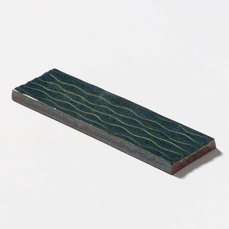 Juniper Glossy Rivulet Thin Brick Accent Tiles 2 1/4×7 7/8