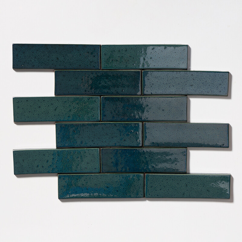 Juniper Glossy Flat Thin Brick Tiles 2 1/4×7 7/8