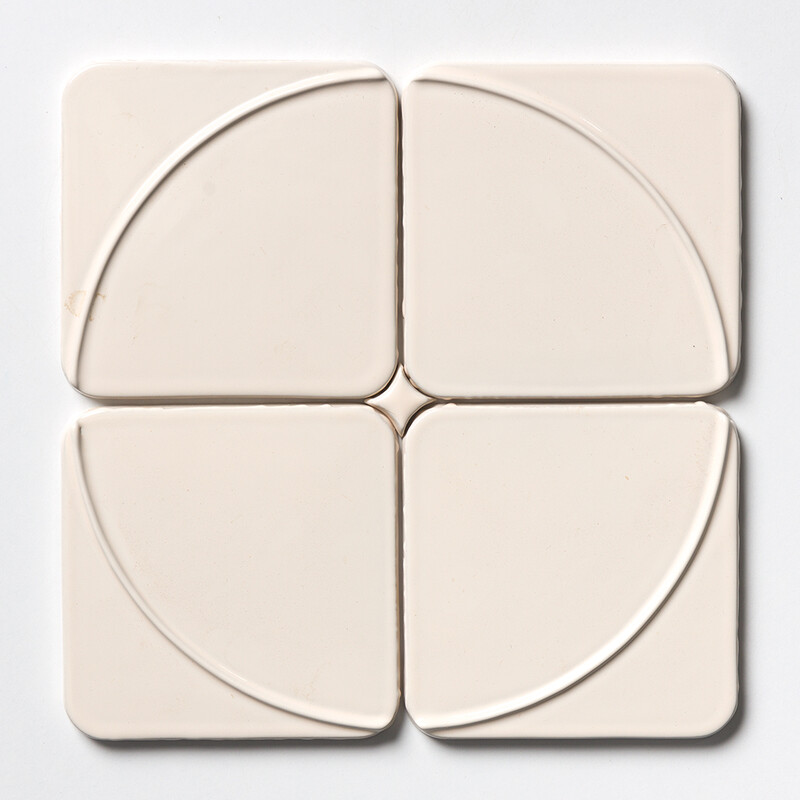Ivory Glossy Mandala Ceramic Tiles 6×6