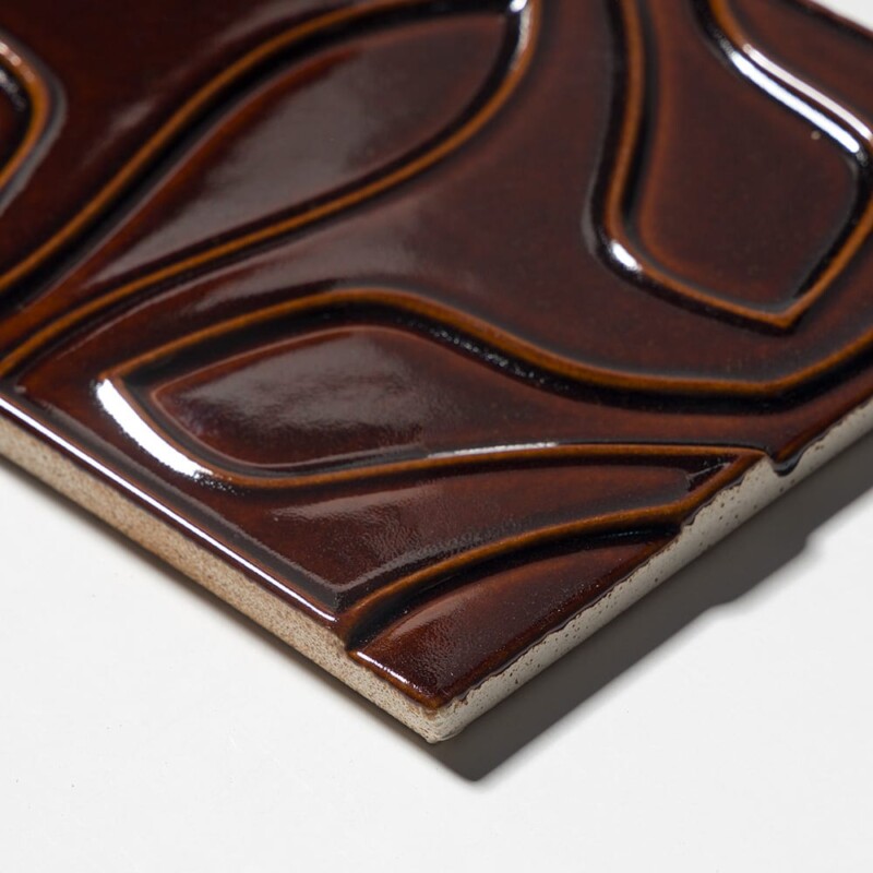 Rich Cinnamon Glossy Tioma Ceramic Accent Tiles 6×8