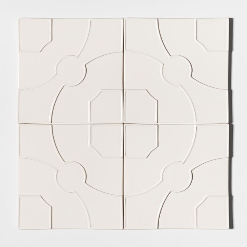 Autumn White Glossy Lafonia Ceramic Accent Tiles 8×8