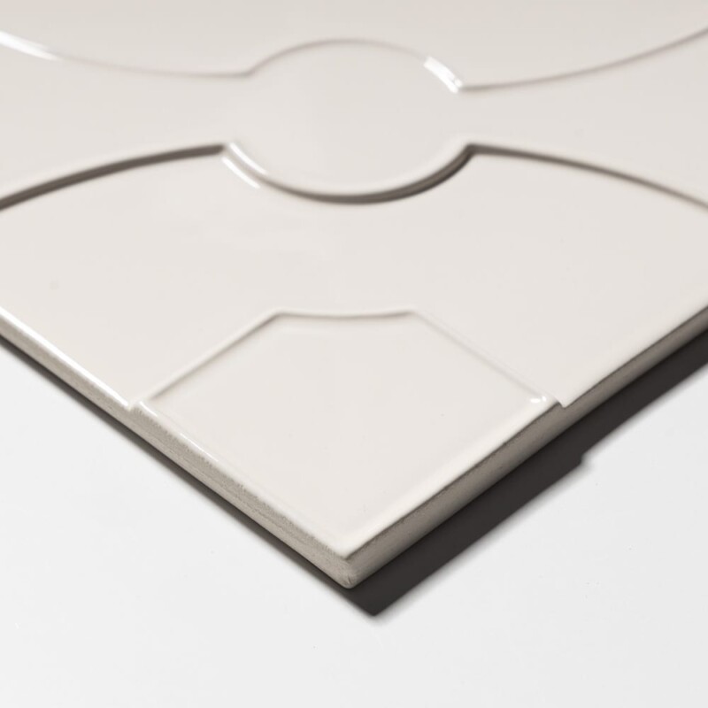 Autumn White Glossy Lafonia Ceramic Accent Tiles 8×8