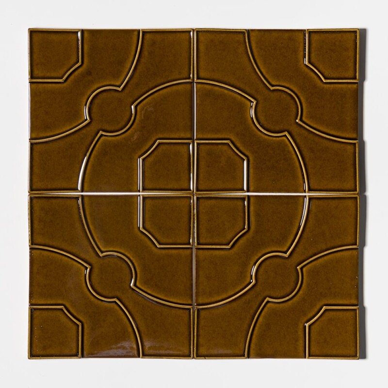 Creamy Leather Glossy Lafonia Ceramic Accent Tiles 8×8