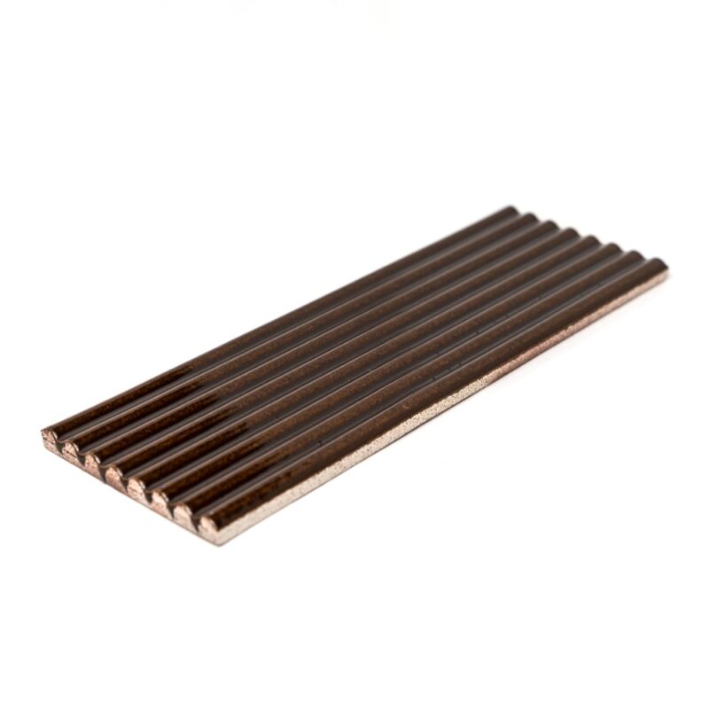 Hickory Glossy Fluted Ceramic Tiles 4×12 (TL80993)