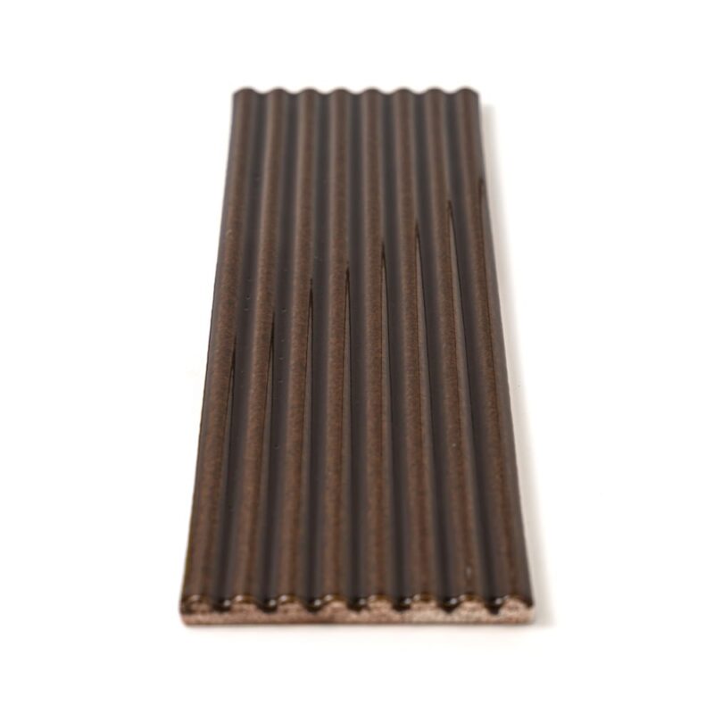 Hickory Glossy Fluted Ceramic Tiles 4×12 (TL80993)