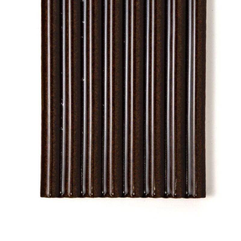 Hickory Glossy Fluted Ceramic Tiles 4×12 (TL80993)