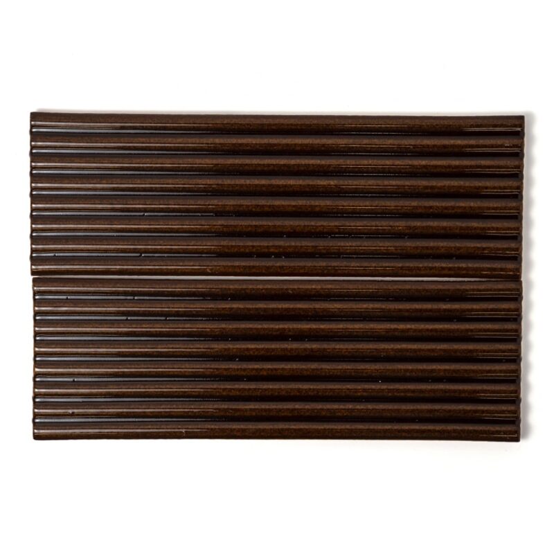 Hickory Glossy Fluted Ceramic Tiles 4×12 (TL80993)