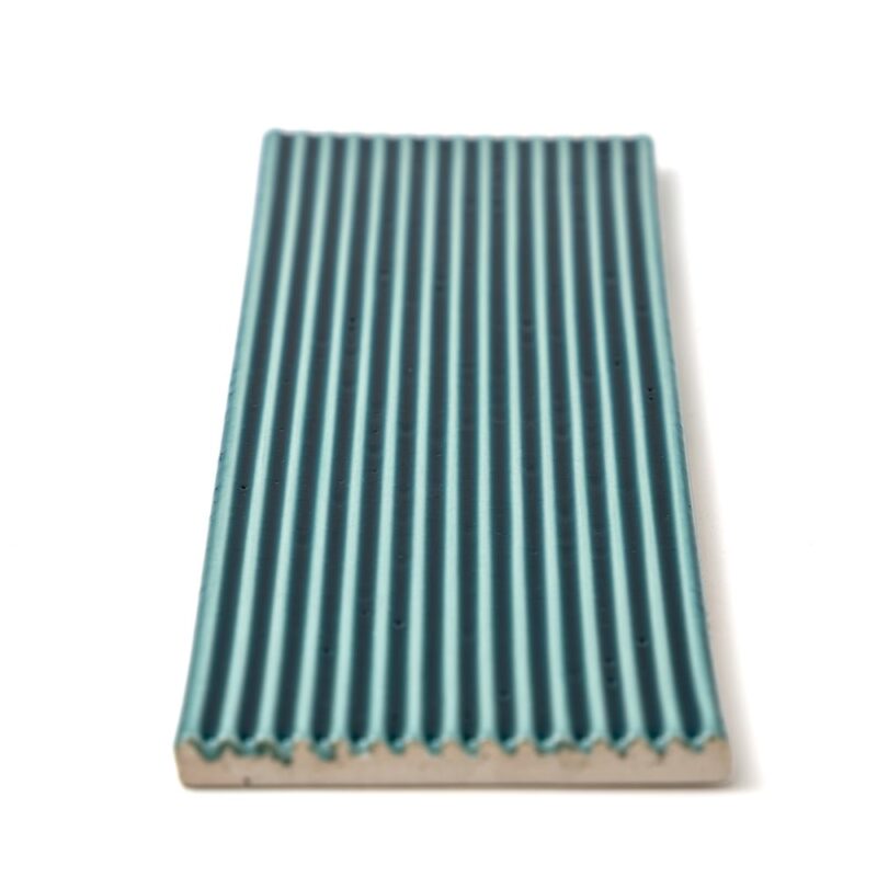 Aquamarie Glossy Thin Fluted Ceramic Tiles 4×12 (TL80997)