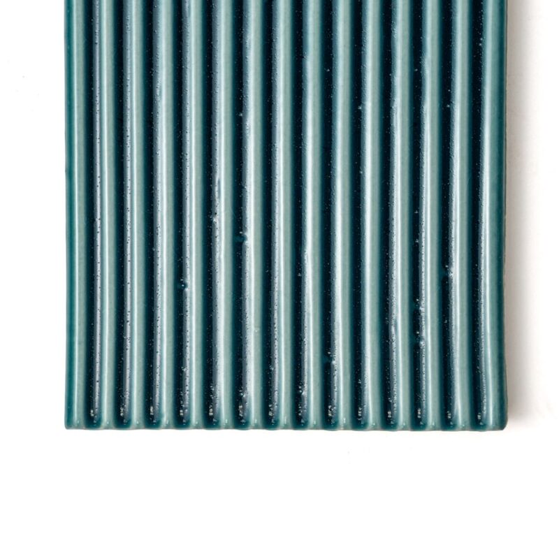 Aquamarie Glossy Thin Fluted Ceramic Tiles 4×12 (TL80997)