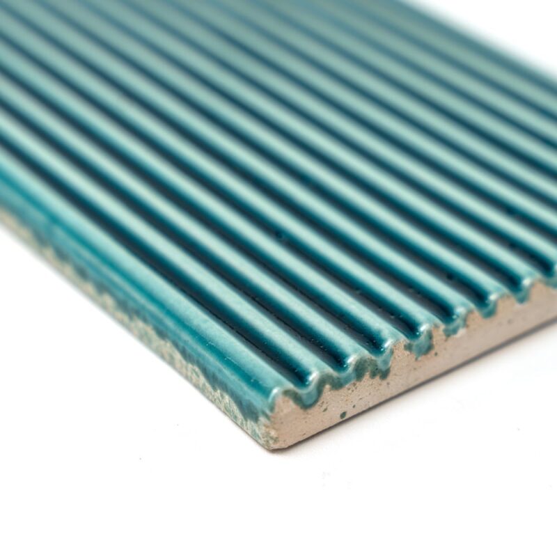 Aquamarie Glossy Thin Fluted Ceramic Tiles 4×12 (TL80997)