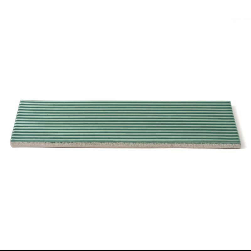Sage Glossy Thin Fluted Ceramic Tiles 4×12 (TL80998)