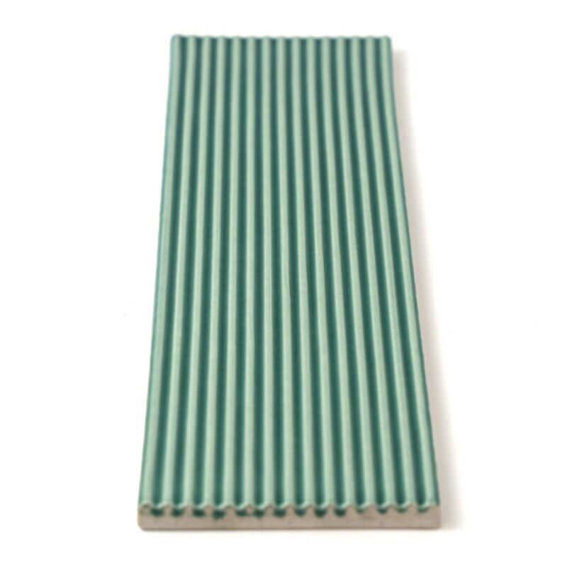 Sage Glossy Thin Fluted Ceramic Tiles 4×12 (TL80998)