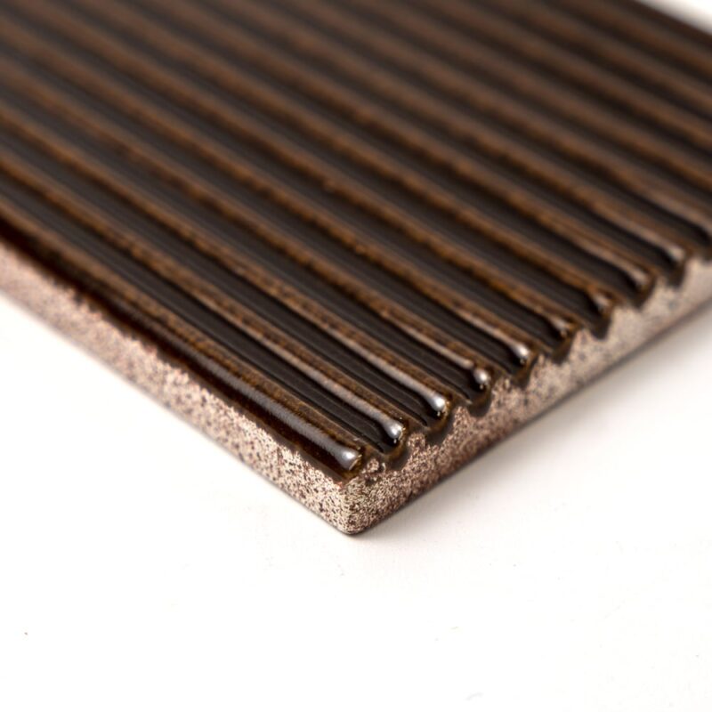 Hickory Glossy Thin Fluted Ceramic Tiles 4×12 (TL80999)