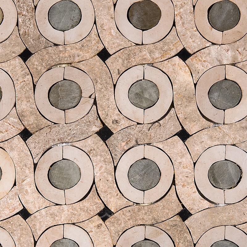 Nafta Honed Limestone Mosaics 11 5/8×11 5/8