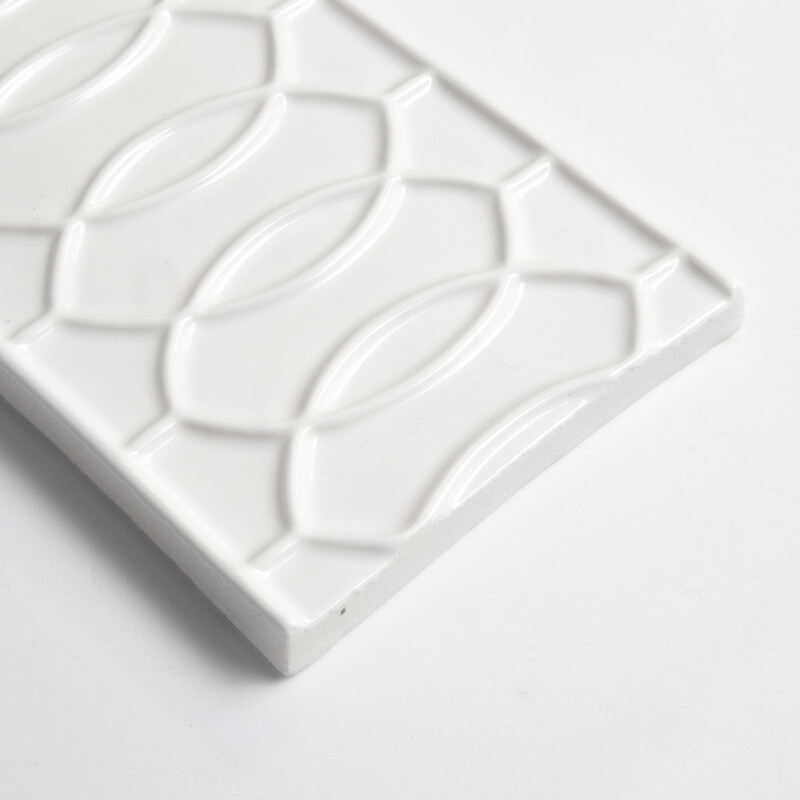 Tulum White Glossy Vienna Ceramic Accent Tiles 4×8