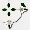 Snow White,Calacatta Green,Gunmetal Polished Esme Waterjet Marble Mosaics 13 3/4×13 3/4 (WUM06004)