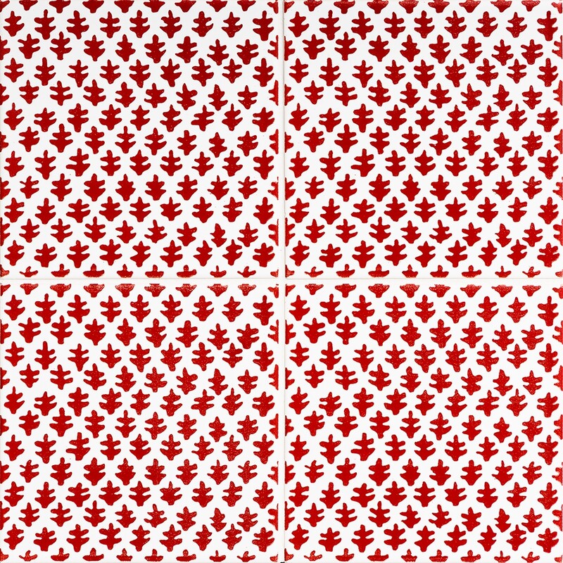 Snow White, Fire Engine Glossy Burmese Ceramic Tiles 6×6