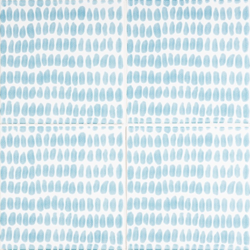 Snow White, Ocean Glossy Albert Ceramic Tiles 6×6