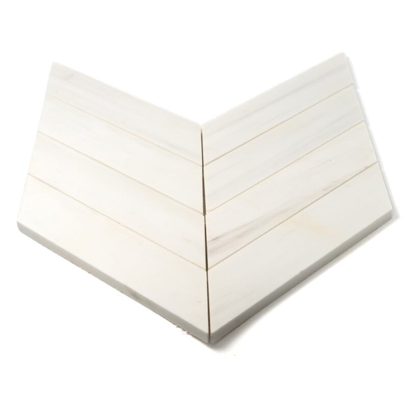 Snow White Honed Bosphorus Marble Mosaics 13 7/16×13 7/16 (YNR10167)