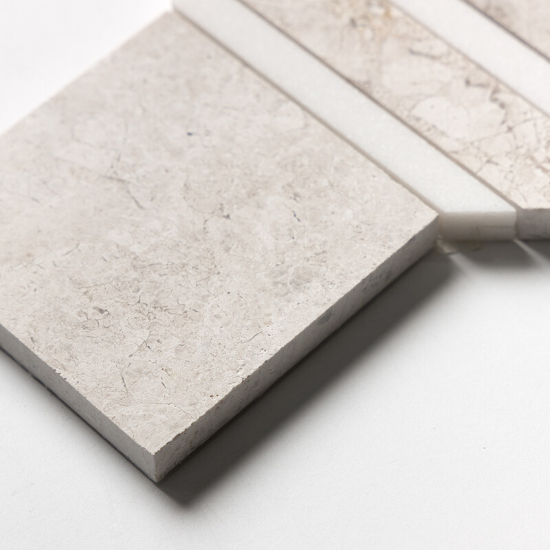 Aspen White, Diana Royal Multi Finish Yildiz Marble Mosaics 8 13/16×11