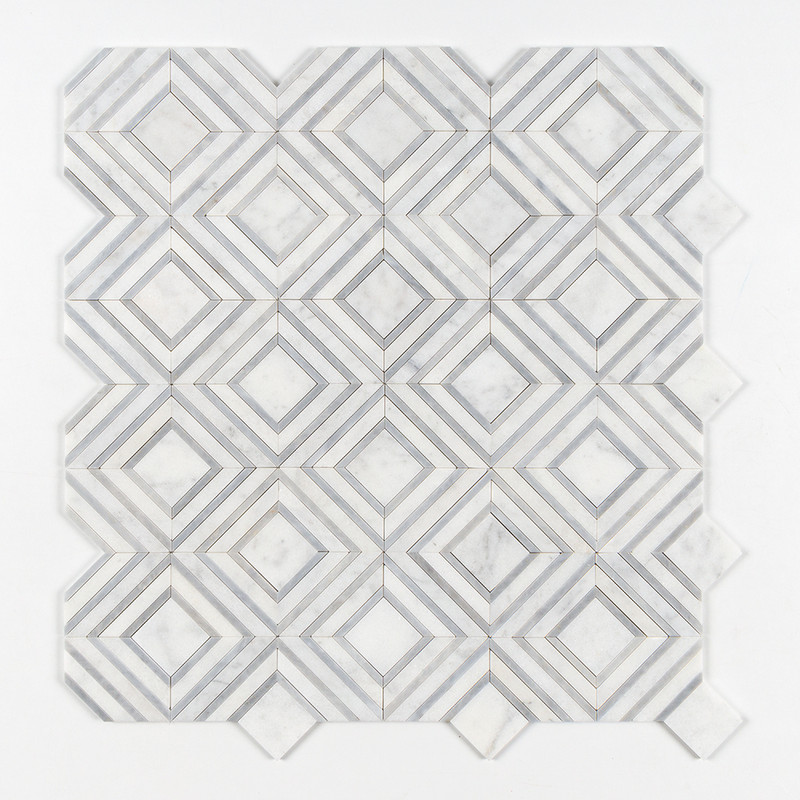Glacier, Allure Light Multi Finish Yildiz Marble Mosaics 8 13/16×11