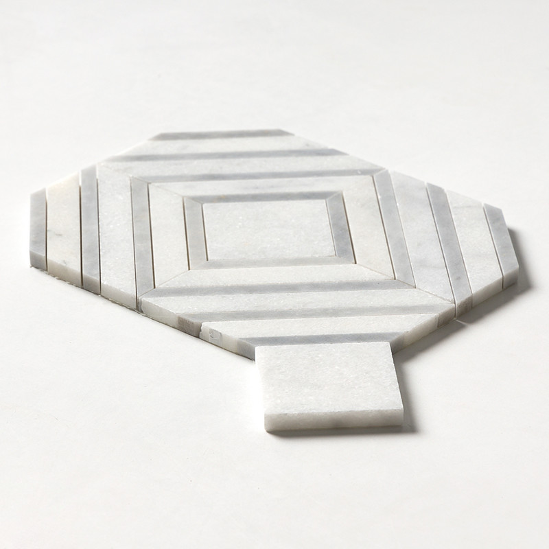 Glacier, Allure Light Multi Finish Yildiz Marble Mosaics 8 13/16×11