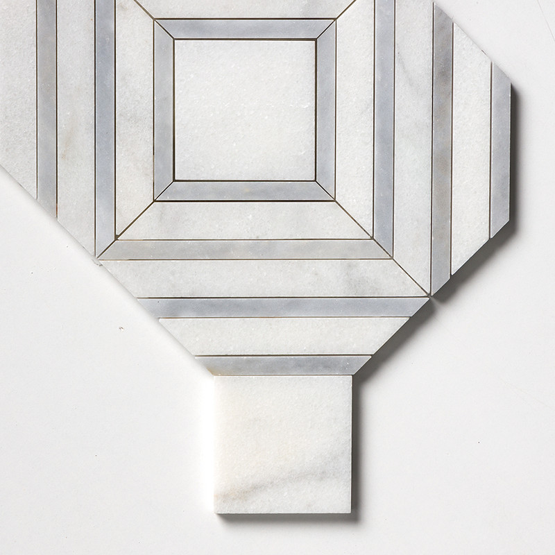 Glacier, Allure Light Multi Finish Yildiz Marble Mosaics 8 13/16×11