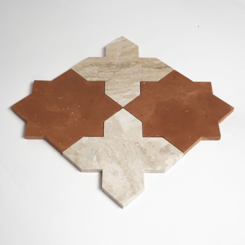 Diana Royal, Rustic Terracotta Honed Crocelle Marble Mosaics 11 11/16x 11 11/16