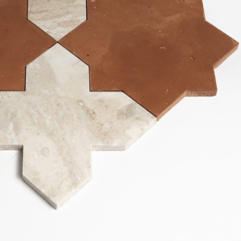 Diana Royal, Rustic Terracotta Honed Crocelle Marble Mosaics 11 11/16x 11 11/16