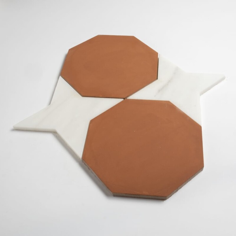 Calacatta Gold, Cotto Rio Honed Ottaglio Marble Mosaics 12×12