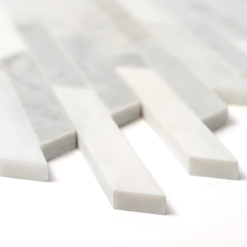 Afyon White, Avenza Light, Glacier, Snow White Multifinish Ritmo Marble Mosaics 8 13/16×14 5/16 (YNR90483)